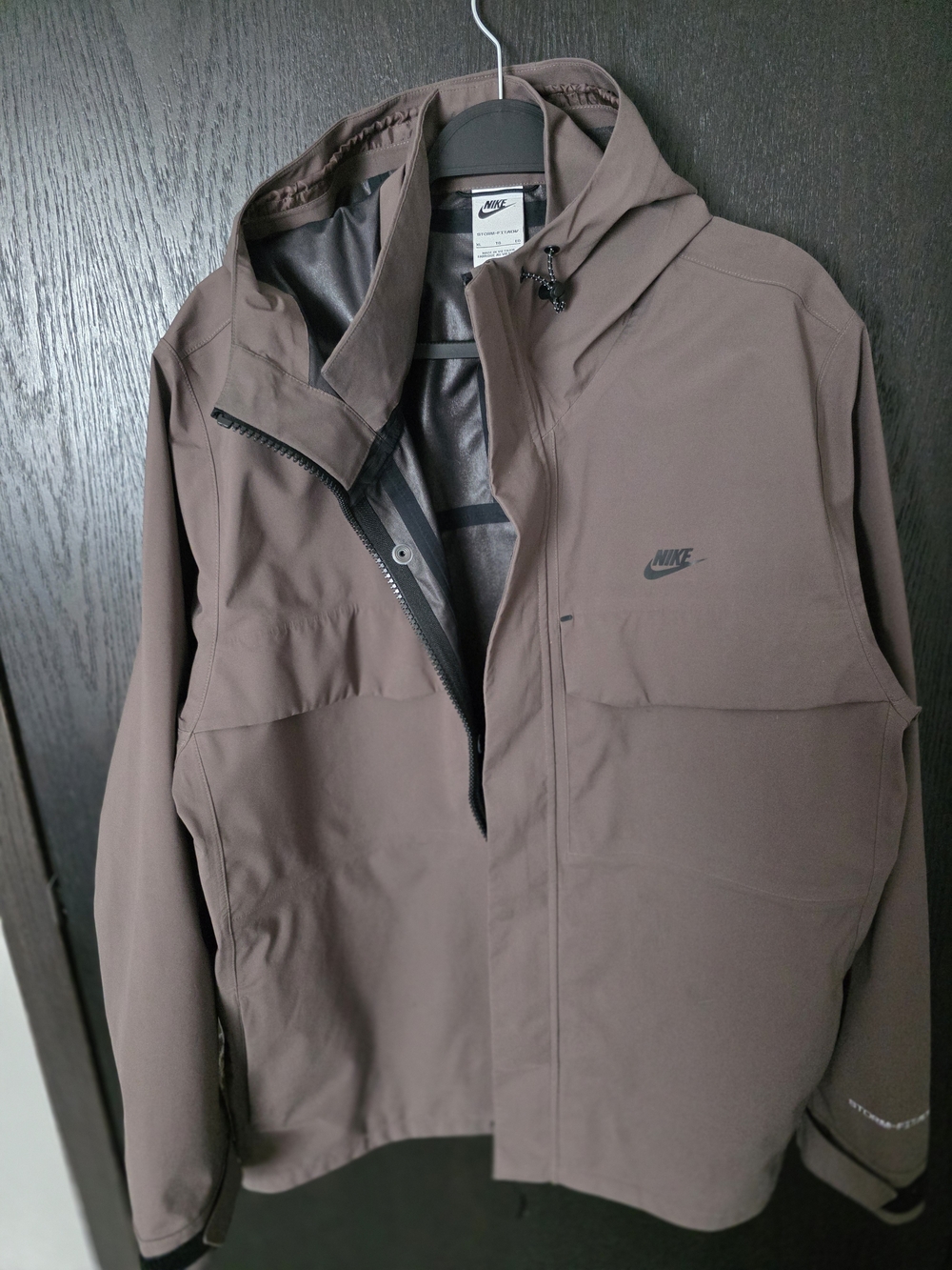 Nike Men's Hooded Rain Jacket in Taupe Brown - Picture 7 of 7